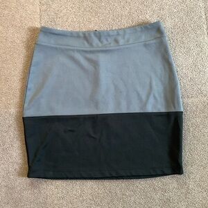 Silence + Noise Grey Black Colorblock Skirt Small